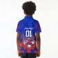 Personalized Haiti Football Kid Polo Shirt Brush Stroke Soccer Graphic Flag Colors