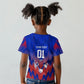 Personalized Haiti Football Kid T shirt Brush Stroke Soccer Graphic Flag Colors
