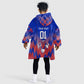 Personalized Haiti Football Kid Wearable Blanket Hoodie Brush Stroke Soccer Graphic Flag Colors