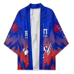 Personalized Haiti Football Kimono Brush Stroke Soccer Graphic Flag Colors