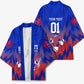 Personalized Haiti Football Kimono Brush Stroke Soccer Graphic Flag Colors
