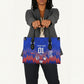 Personalized Haiti Football Leather Bag Brush Stroke Soccer Graphic Flag Colors