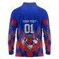 Personalized Haiti Football Long Sleeve Polo Shirt Brush Stroke Soccer Graphic Flag Colors