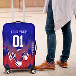 Personalized Haiti Football Luggage Cover Brush Stroke Soccer Graphic Flag Colors