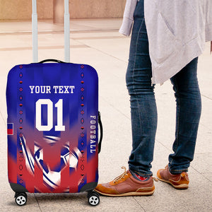 Personalized Haiti Football Luggage Cover Brush Stroke Soccer Graphic Flag Colors