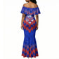 Personalized Haiti Football Mermaid Dress Brush Stroke Soccer Graphic Flag Colors