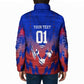 Personalized Haiti Football Padded Jacket Brush Stroke Soccer Graphic Flag Colors