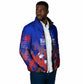 Personalized Haiti Football Padded Jacket Brush Stroke Soccer Graphic Flag Colors