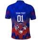 Personalized Haiti Football Polo Shirt Brush Stroke Soccer Graphic Flag Colors