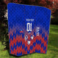 Personalized Haiti Football Quilt Brush Stroke Soccer Graphic Flag Colors