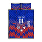 Personalized Haiti Football Quilt Bed Set Brush Stroke Soccer Graphic Flag Colors