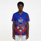 Personalized Haiti Football Scrub Top Brush Stroke Soccer Graphic Flag Colors