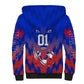 Personalized Haiti Football Sherpa Hoodie Brush Stroke Soccer Graphic Flag Colors