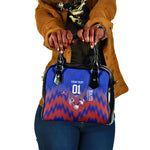 Personalized Haiti Football Shoulder Handbag Brush Stroke Soccer Graphic Flag Colors
