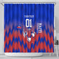 Personalized Haiti Football Shower Curtain Brush Stroke Soccer Graphic Flag Colors