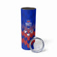 Personalized Haiti Football Skinny Tumbler Brush Stroke Soccer Graphic Flag Colors