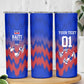 Personalized Haiti Football Skinny Tumbler Brush Stroke Soccer Graphic Flag Colors
