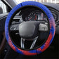 Haiti Football Steering Wheel Cover Brush Stroke Soccer Graphic Flag Colors