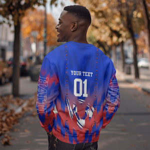 Personalized Haiti Football Sweatshirt Brush Stroke Soccer Graphic Flag Colors