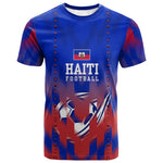 Personalized Haiti Football T shirt Brush Stroke Soccer Graphic Flag Colors