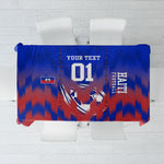 Personalized Haiti Football Tablecloth Brush Stroke Soccer Graphic Flag Colors