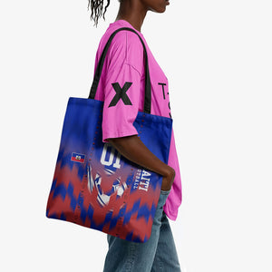 Personalized Haiti Football Tote Bag Brush Stroke Soccer Graphic Flag Colors