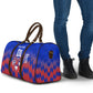 Personalized Haiti Football Travel Bag Brush Stroke Soccer Graphic Flag Colors