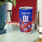 Personalized Haiti Football Tumbler Cup Brush Stroke Soccer Graphic Flag Colors