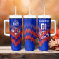 Personalized Haiti Football Tumbler With Handle Brush Stroke Soccer Graphic Flag Colors