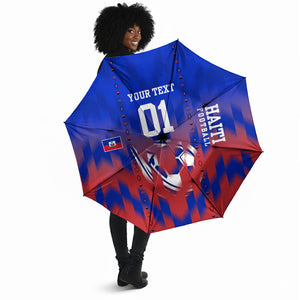 Personalized Haiti Football Umbrella Brush Stroke Soccer Graphic Flag Colors