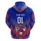 Personalized Haiti Football Zip Hoodie Brush Stroke Soccer Graphic Flag Colors