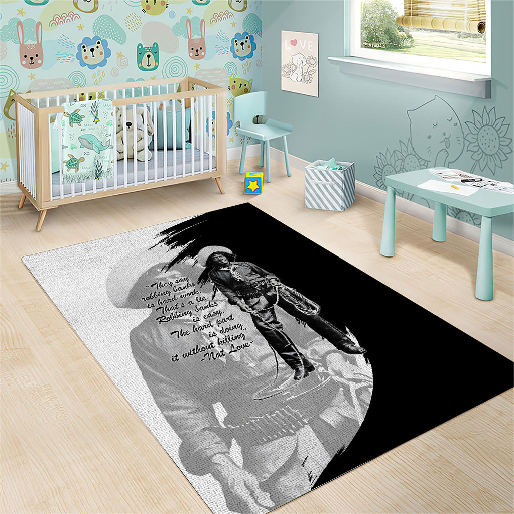 Nat Love Area Rug Deadwood Dick Legendary Black Cowboy - Famous Outlaw Quote