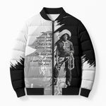 Nat Love Bomber Puffer Jacket Deadwood Dick Legendary Black Cowboy - Famous Outlaw Quote