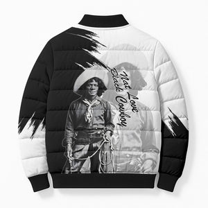 Nat Love Bomber Puffer Jacket Deadwood Dick Legendary Black Cowboy - Famous Outlaw Quote