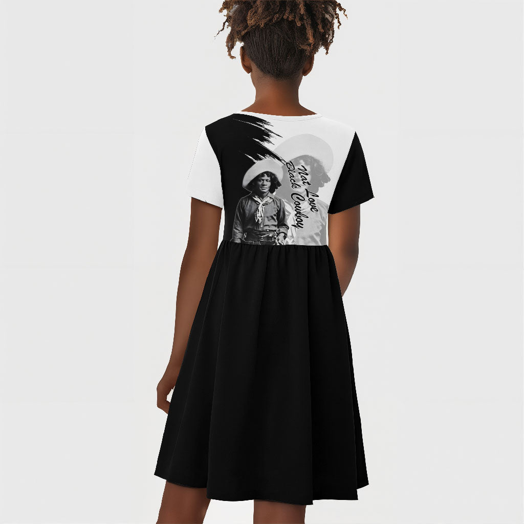 Nat Love Kid Short Sleeve Dress Deadwood Dick Legendary Black Cowboy - Famous Outlaw Quote