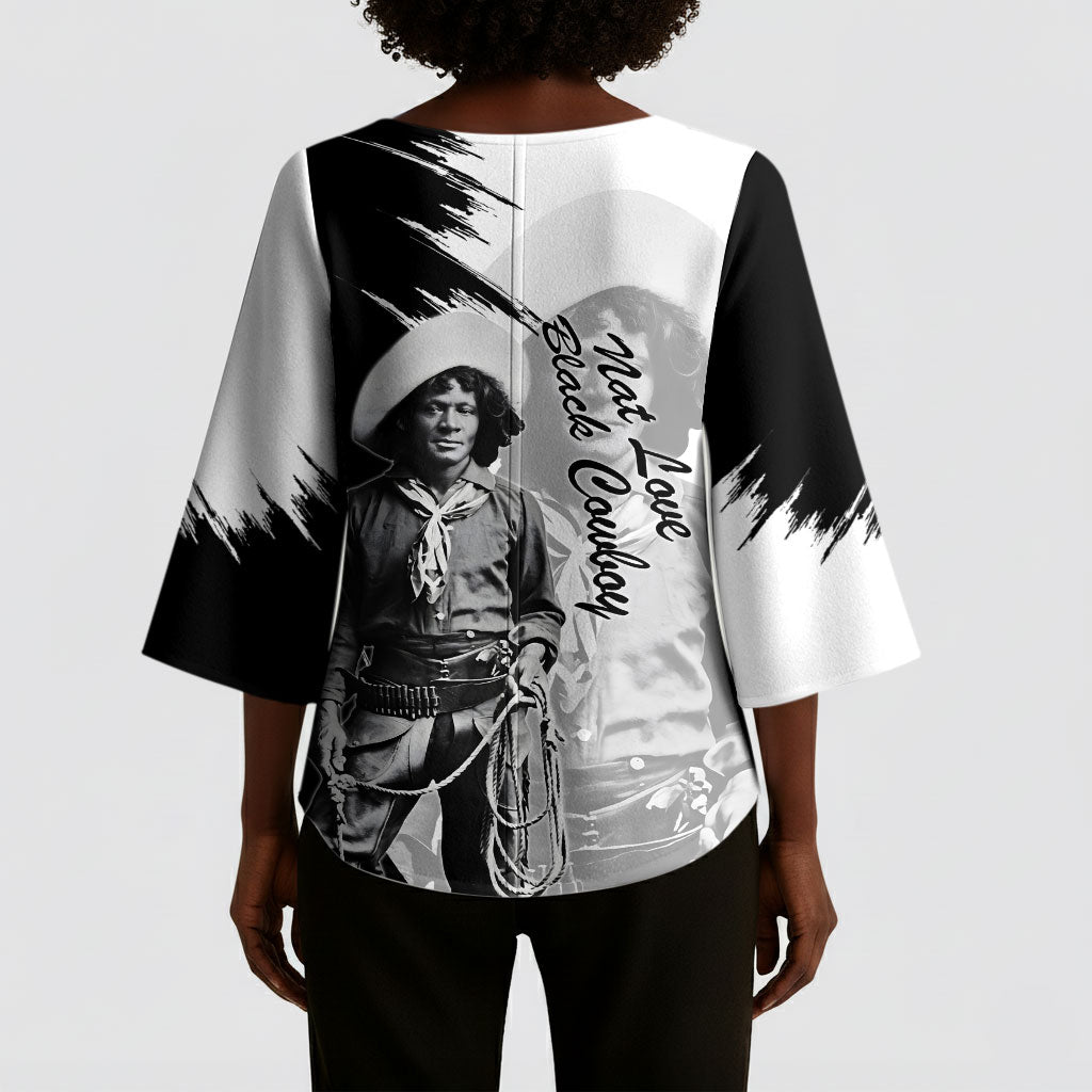 Nat Love Kimono Sleeve Blouse Deadwood Dick Legendary Black Cowboy - Famous Outlaw Quote
