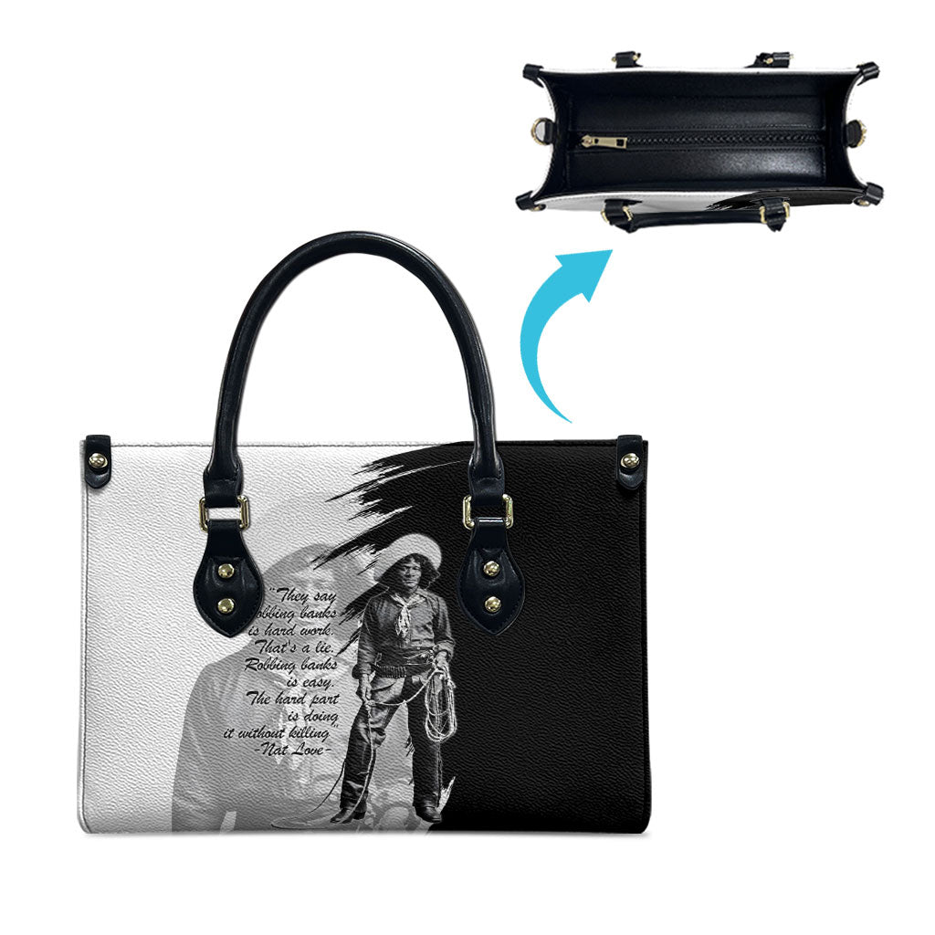 Nat Love Leather Bag Deadwood Dick Legendary Black Cowboy - Famous Outlaw Quote