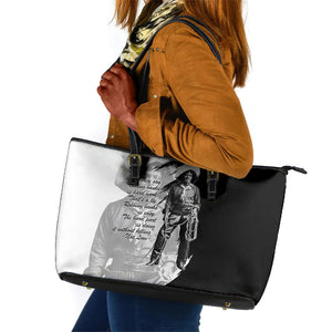 Nat Love Leather Tote Bag Deadwood Dick Legendary Black Cowboy - Famous Outlaw Quote