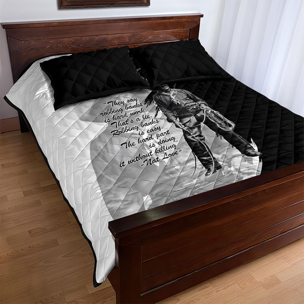 Nat Love Quilt Bed Set Deadwood Dick Legendary Black Cowboy - Famous Outlaw Quote
