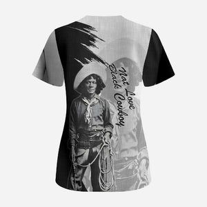 Nat Love Scrub Top Deadwood Dick Legendary Black Cowboy - Famous Outlaw Quote