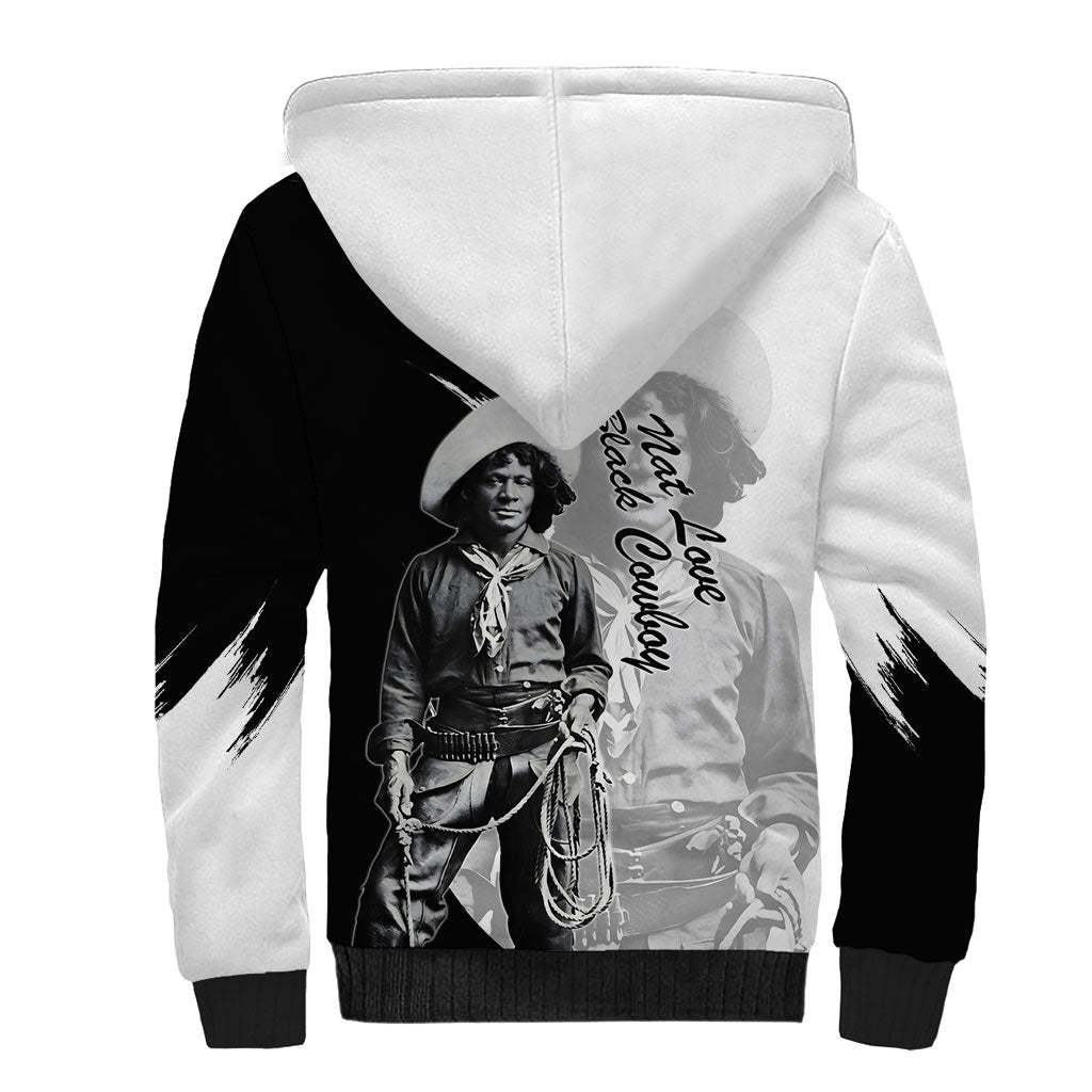 Nat Love Sherpa Hoodie Deadwood Dick Legendary Black Cowboy - Famous Outlaw Quote