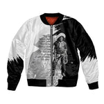 Nat Love Sleeve Zip Bomber Jacket Deadwood Dick Legendary Black Cowboy - Famous Outlaw Quote