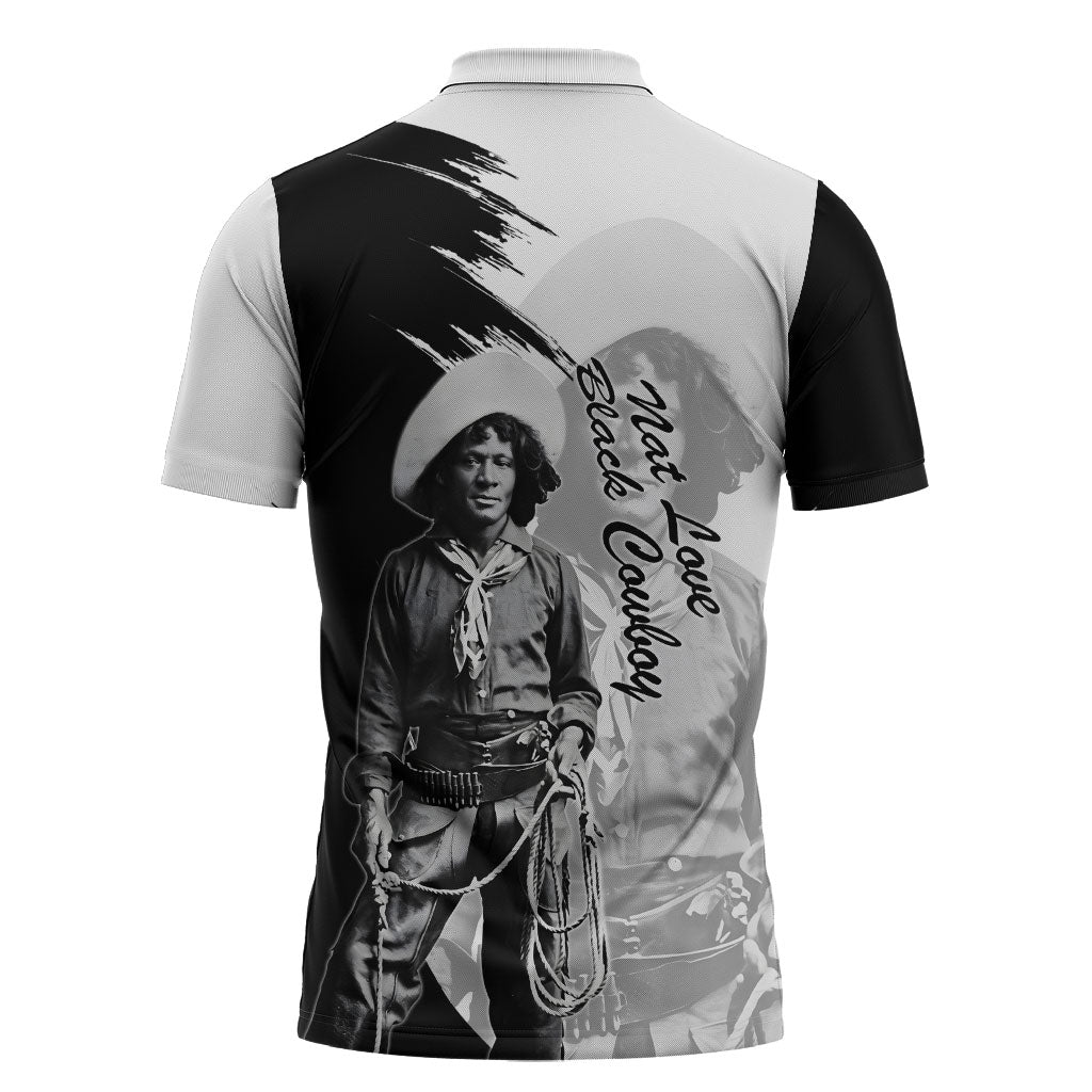Nat Love Zipper Polo Shirt Deadwood Dick Legendary Black Cowboy - Famous Outlaw Quote