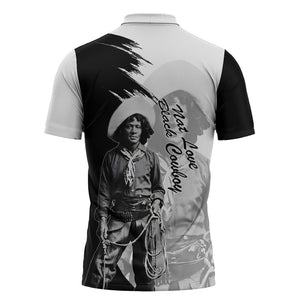 Nat Love Zipper Polo Shirt Deadwood Dick Legendary Black Cowboy - Famous Outlaw Quote