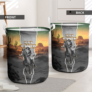 Nat Love Deadwood Dick Legendary Black Cowboy Laundry Basket Western Frontier Style With Native Southwest Pattern