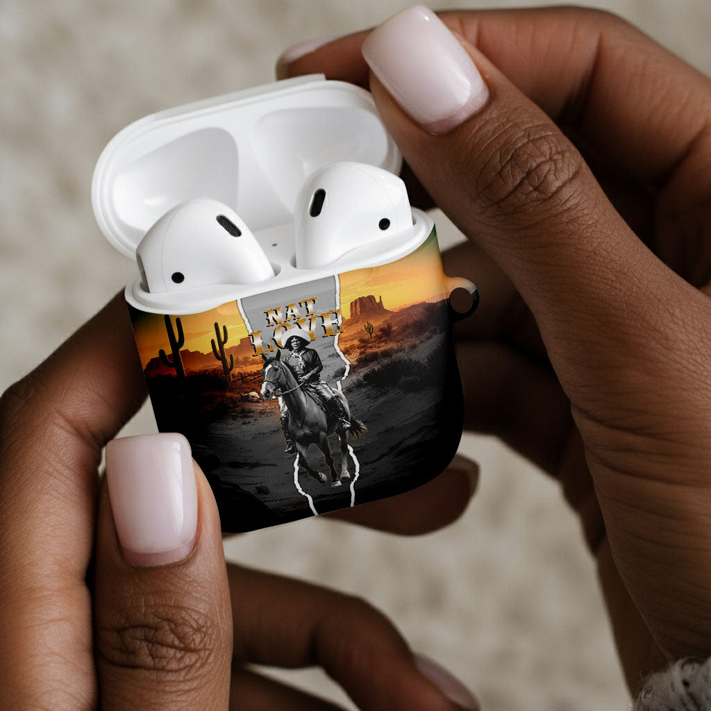 Nat Love Deadwood Dick Legendary Black Cowboy AirPods Case Western Frontier Style With Native Southwest Pattern
