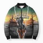 Nat Love Deadwood Dick Legendary Black Cowboy Bomber Puffer Jacket Western Frontier Style With Native Southwest Pattern