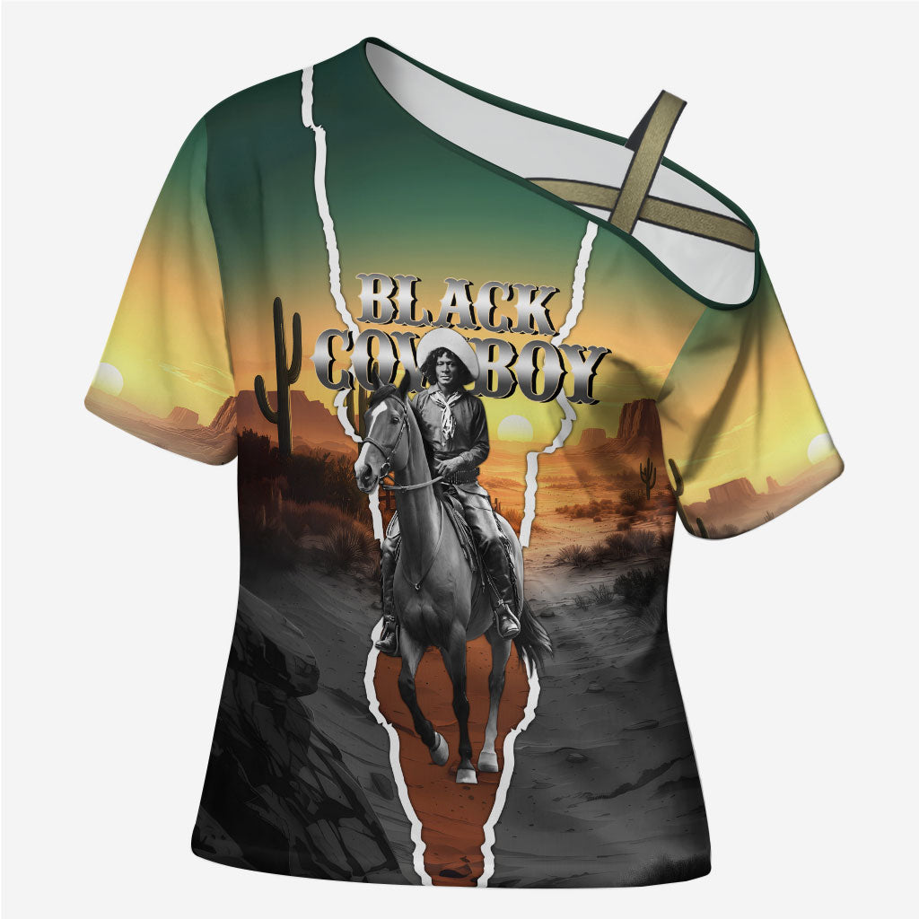 Nat Love Deadwood Dick Legendary Black Cowboy Cross Shoulder Shirt Western Frontier Style With Native Southwest Pattern