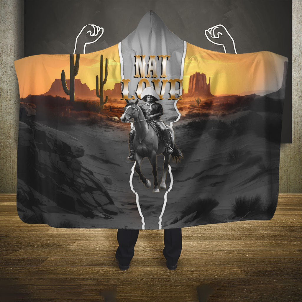 Nat Love Deadwood Dick Legendary Black Cowboy Hooded Blanket Western Frontier Style With Native Southwest Pattern