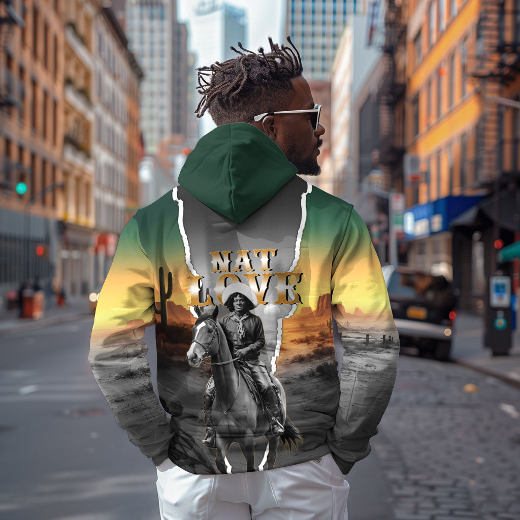 Nat Love Deadwood Dick Legendary Black Cowboy Hoodie Western Frontier Style With Native Southwest Pattern